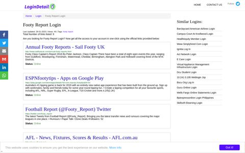 Footy Report Login Annual Footy Reports - Sail Footy UK - http ...