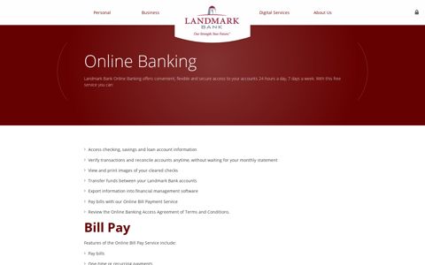 Online Banking | Landmark Bank