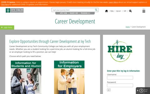 Career Development - Ivy Tech Community College of Indiana