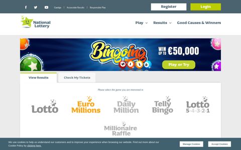 View Euromillions Results | Results | Irish National Lottery