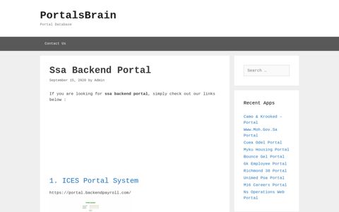 Ssa Backend - Ices Portal System