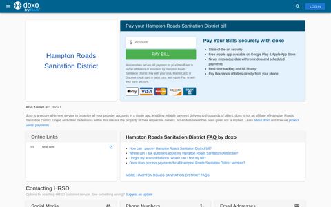 Hampton Roads Sanitation District (HRSD) | Pay Your Bill ...