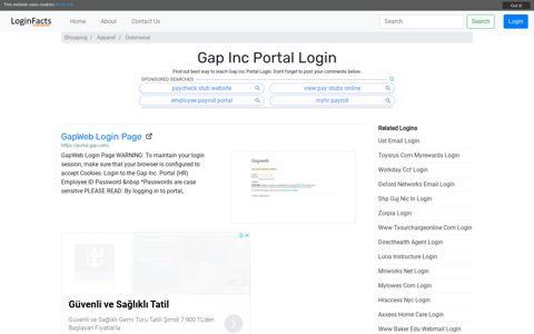 Gap Inc Portal - GapWeb Login Page - LoginFacts