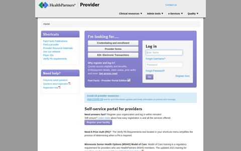 Provider portal - HealthPartners