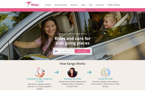 Kango: Rides, Carpools and Childcare for Kids