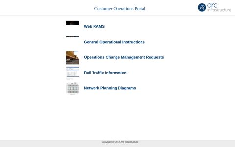 Customer Operations Portal - Arc Infrastructure