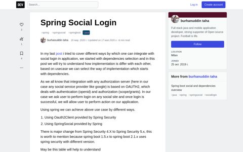 Spring Social Login - DEV - DEV Community ‍ ‍