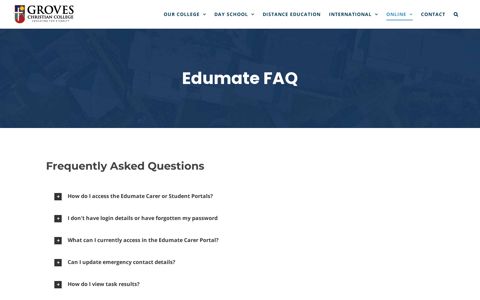 Edumate FAQ – Groves Christian College