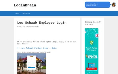 Les Schwab Employee - Les Schwab Portal Link - Okta