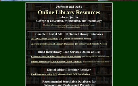 Online Library Resources - Long Island University