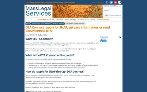 DTA Connect - apply for SNAP, get case information, or send ...