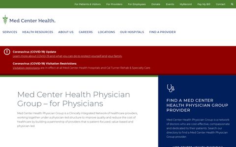 Med Center Health Physician Group – for Physicians