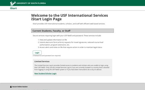 iStart - University of South Florida