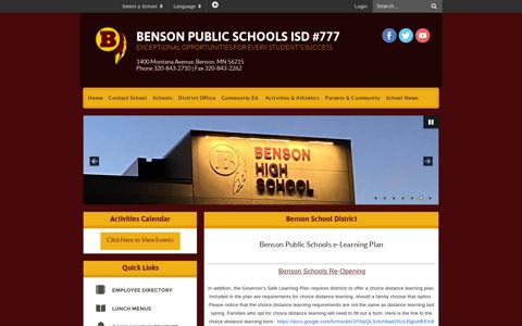 Home - Benson School District 777