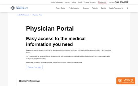 Physician Portal | Hospitals of Providence | El Paso, TX