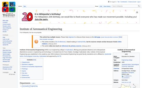 Institute of Aeronautical Engineering - Wikipedia
