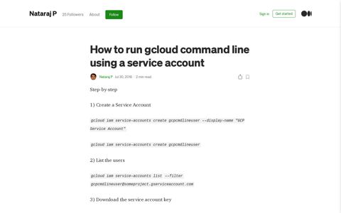 How to run gcloud command line using a service account | by ...