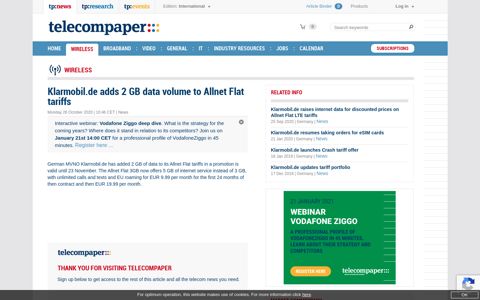 Klarmobil.de adds 2 GB data volume to Allnet Flat tariffs ...