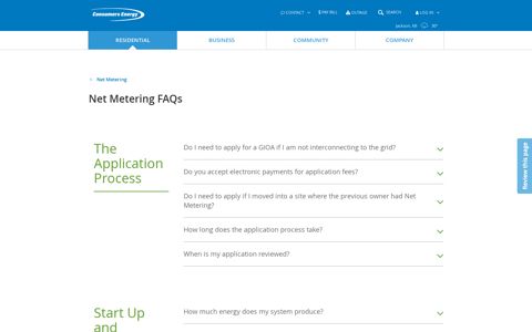 Net Metering FAQs | Consumers Energy