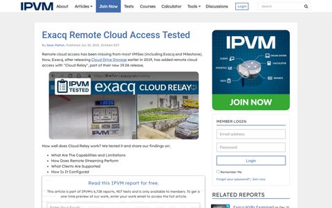 Exacq Remote Cloud Access Tested - iPVM