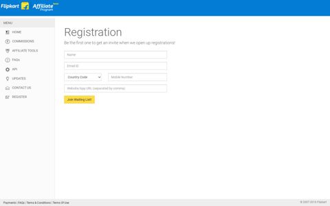 Registration - Flipkart Affiliate Program