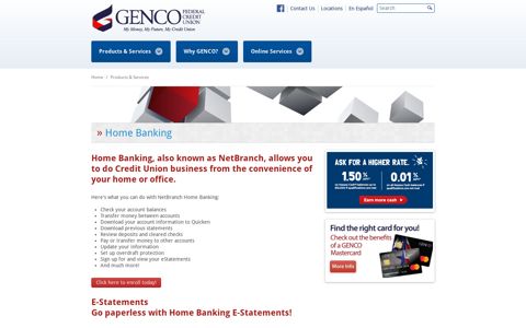 Home Banking - GENCO Federal Credit Union