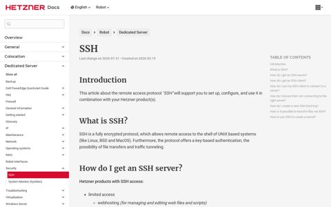 SSH - Hetzner Docs