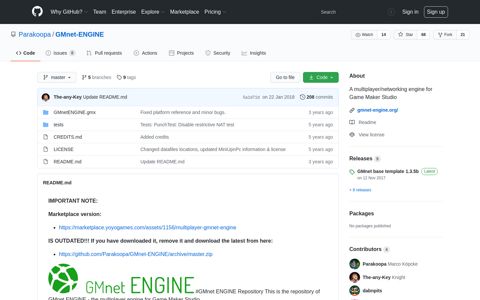 Parakoopa/GMnet-ENGINE: A multiplayer/networking ... - GitHub