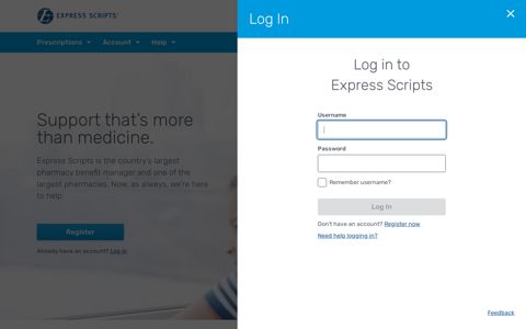 Log in to Express Scripts