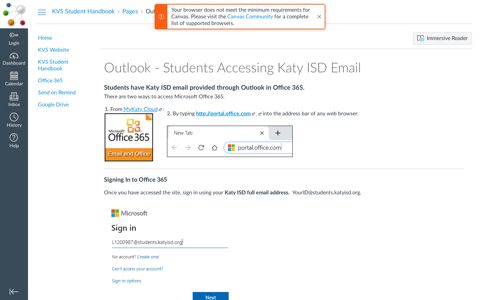 Outlook - Students Accessing Katy ISD Email: KVS Student ...