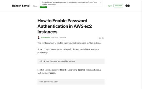How to Enable Password Authentication in AWS ec2 ... - Medium