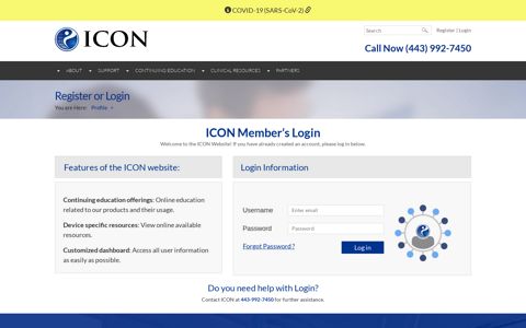 Member's Register or Login - ICON