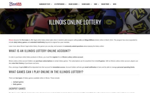 Illinois Online Lottery Info - How To Play IL Lotto Online 2020