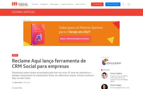 Reclame Aqui lança ferramenta de CRM Social para empresas