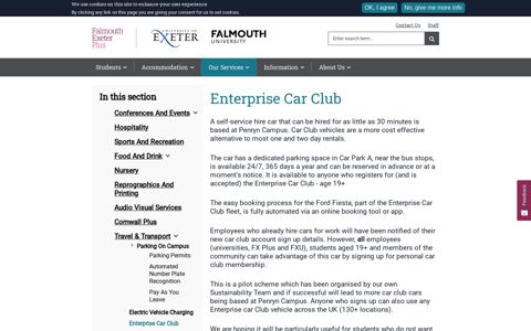 Enterprise Car Club | Falmouth Exeter Plus