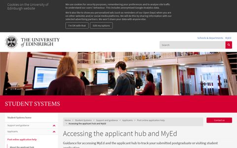 Accessing the applicant hub and MyEd | The University of ...