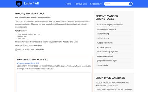 integrity workforce login - Official Login Page [100% Verified]