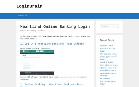Heartland Online Banking - Log In | Heartland Bank And Trust ...