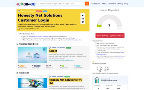 Honesty Net Solutions Customer Login