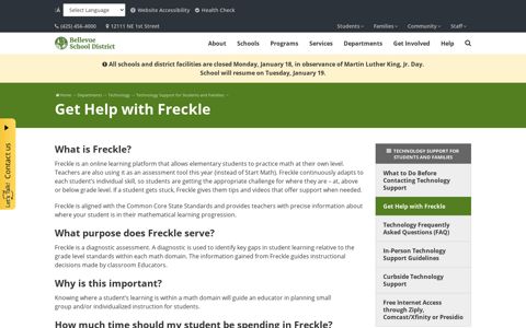 Get Help with Freckle – Bellevue School District