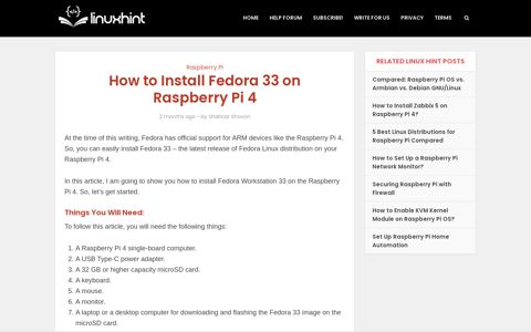 How to Install Fedora 33 on Raspberry Pi 4 – Linux Hint