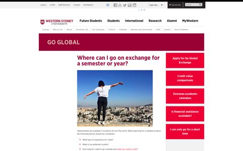 Where can I go on exchange for a semester or year? | Western ...