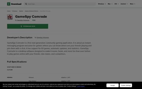 GameSpy Comrade - Free download and software reviews ...