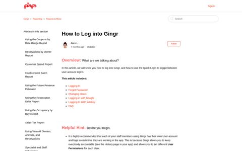 How to Log into Gingr – Gingr