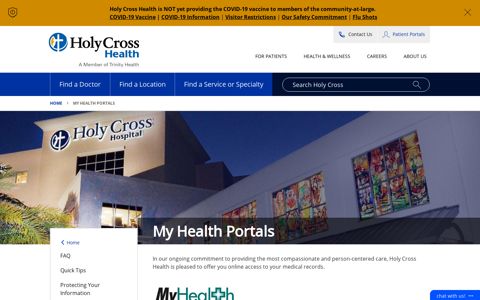 My Health Portals | Holy Cross Health - Holy Cross Hospital