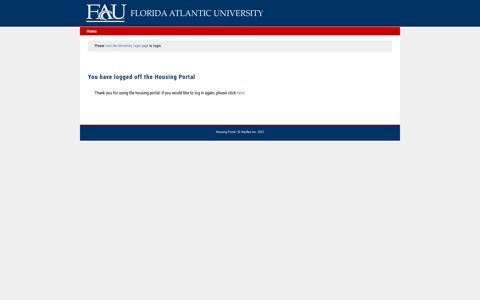 You have logged off the Housing Portal - Florida Atlantic ...
