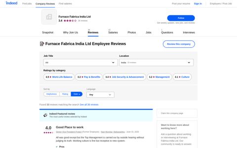Working at Furnace Fabrica India Ltd: Employee Reviews ...