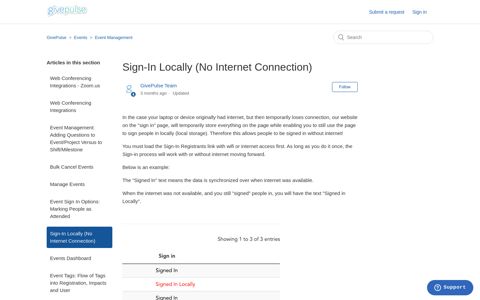 Sign-In Locally (No Internet Connection) – GivePulse