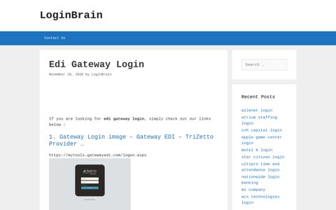 Edi Gateway Gateway Login Image - Gateway Edi - Trizetto ...