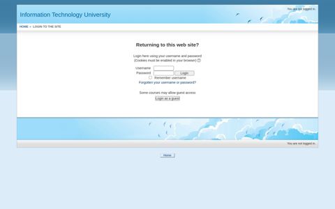 Login to the site - Information Technology University
